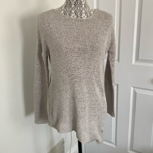 H&M asymmetrical knit woven tunic sweater worn once size XS oversized grey gray - Picture 1 of 5